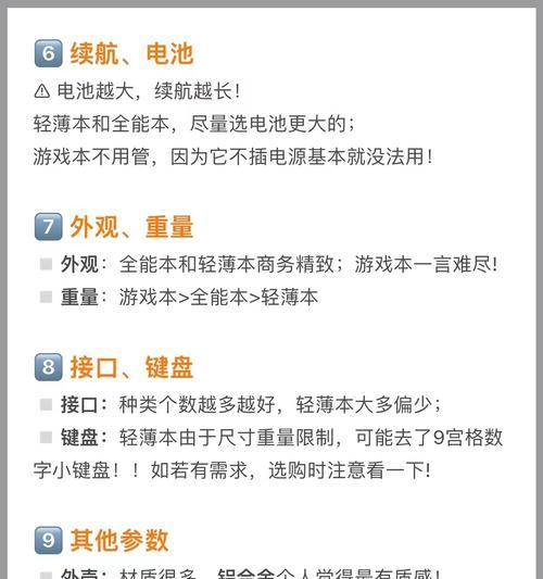 笔记本电脑配置参数详解（选择合适的笔记本电脑配置，轻松满足各类需求）